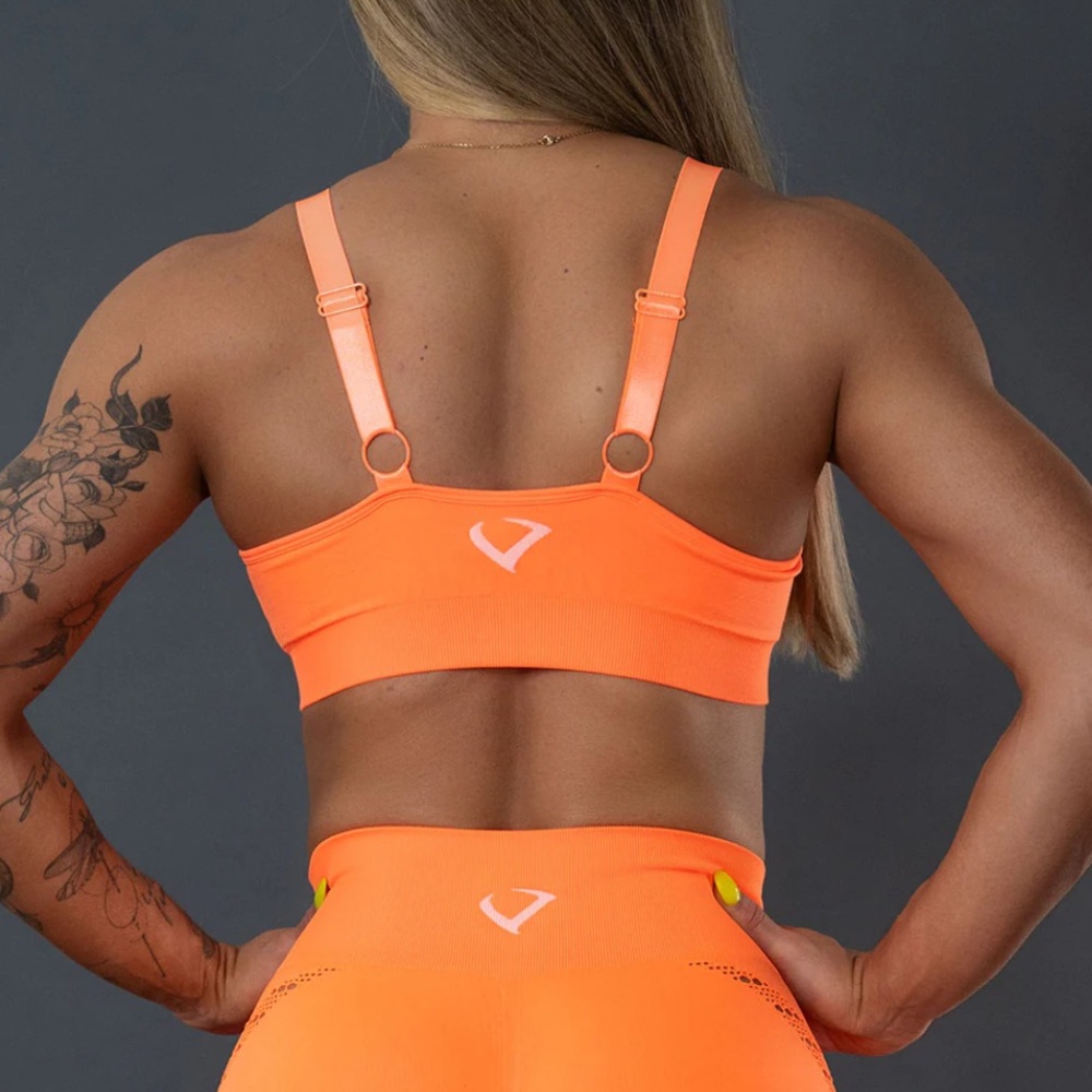 Neon Orange Seamless Sports Bra NWT